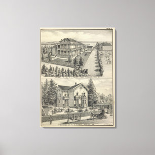 Waldwohnsitze lithographiertes Zeichnen Leinwanddruck