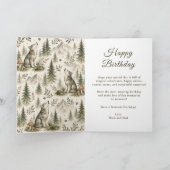 Waldwolf erster Geburtstag Karte (Innenseite)