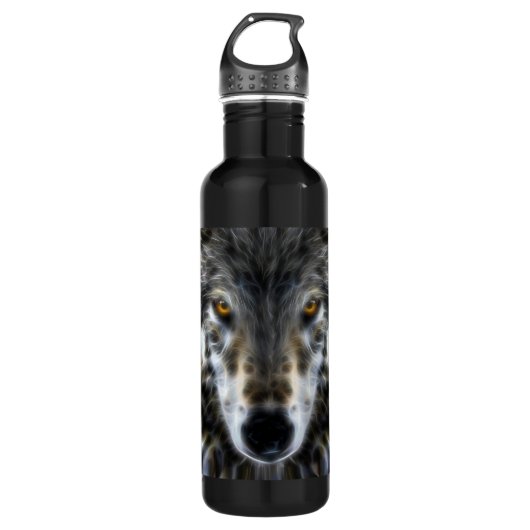 Waldwolf-inspirierend Porträt Trinkflasche (Vorderseite)