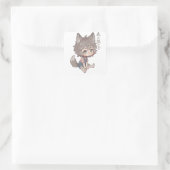 Waldwolf-Kind-Chibi-Aufkleber  Quadratischer Aufkleber (Tasche)