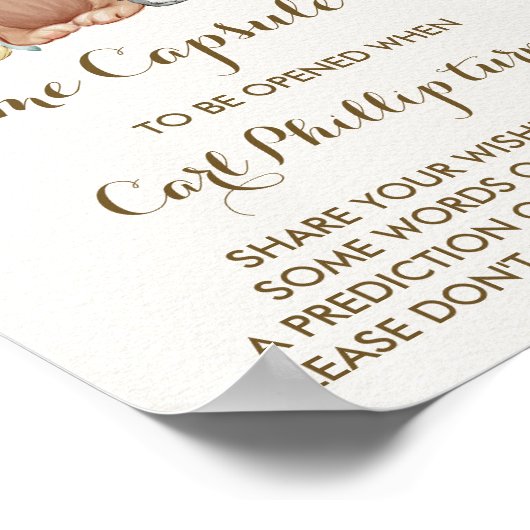 Waldzeitkapsel 1. Geburtstagszeichen Poster (Ecke)