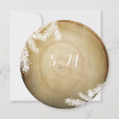 Waldzentrum Holzbaum-Trunk-Hochzeit Einladung (Rückseite)