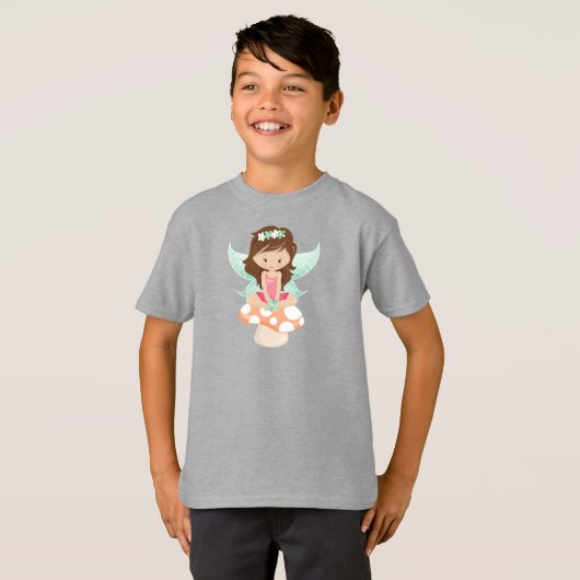 Waldzucht, Niedliche Mühle, braune Haare, Pilz T-Shirt (Vorne ganz)