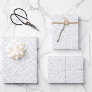 Waldzweige Dusty Blue - Neutral Geschenkpapier Set