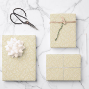 Waldzweige Neutral - Golden Weizen Geschenkpapier Set