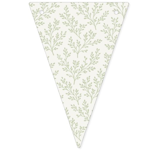 Waldzweige Sanfte Olive - Neutral Wimpelkette (Erste Fahne)