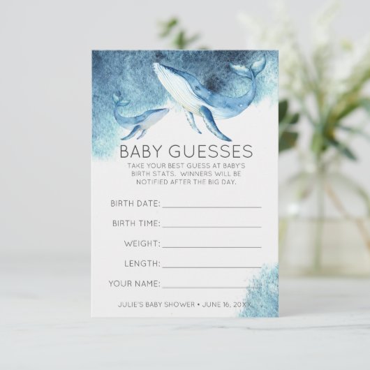 Wale | Baby Shooting Game Einladung (Stehend Vorderseite)