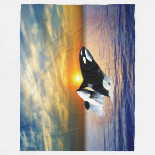 Wale bei Sonnenuntergang Fleecedecke (Vorderseite)