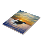 Wale bei Sonnenuntergang Fliese (Seite)