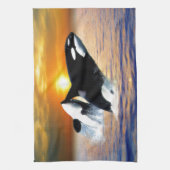 Wale bei Sonnenuntergang Handtuch (Vertikal)