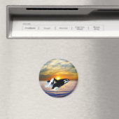 Wale bei Sonnenuntergang Magnet (In Situ (Geschirrspüler))