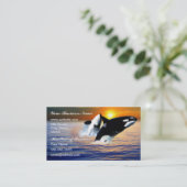 Wale bei Sonnenuntergang Visitenkarte (Stehend Vorderseite)