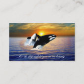 Wale bei Sonnenuntergang Visitenkarte (Rückseite)