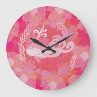 Wale Blume des Lebens Große Wanduhr