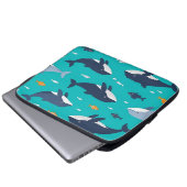 Wale Delfine Muster Ozean Laptopschutzhülle (Vorne Knopf)
