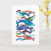 Wale, Delphine u. Tümmler Karte (Gelbe Blume)