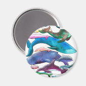 Wale, Delphine und Schweinswale Magnet (Vorderseite/Rückseite)