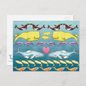 Wale des Meeres Postkarte (Vorne/Hinten)