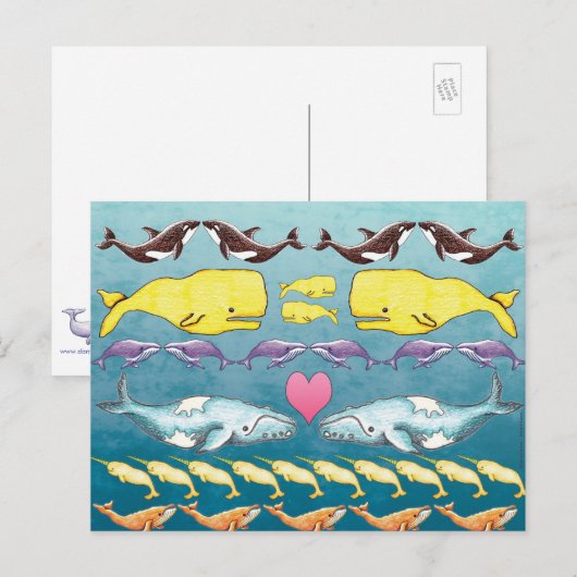 Wale des Meeres Postkarte (Vorne/Hinten)