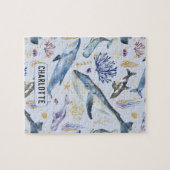 Wale des Wasserfarbenlebens Imitate Glitzer Name G Puzzle (Horizontal)