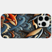 Wale, die durch lebendige Ozeanwellen schwimmen Case-Mate iPhone Hülle (Rückseite (Horizontal))