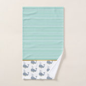 WALE EINER ZEIT AQUABLUE STRIPE BADEZIMMER TOWEL S BADHANDTUCH SET (Handtuch)