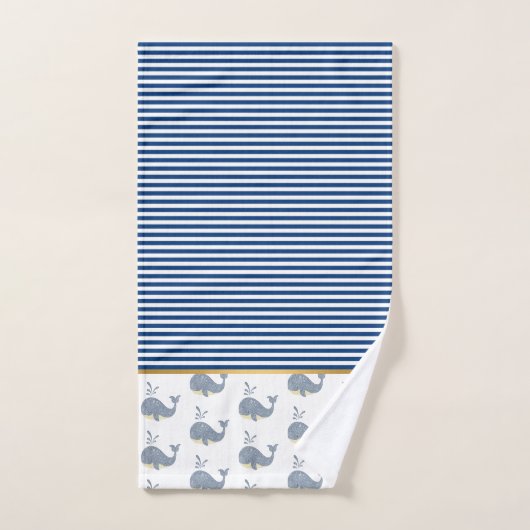 WALE EINER ZEIT BLUE STRIPE BADEZIMMER TOWEL SET (Handtuch)