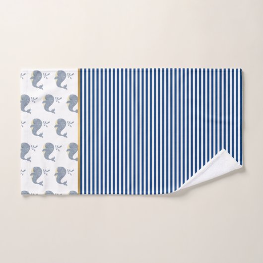 WALE EINER ZEIT BLUE STRIPE BADEZIMMER TOWEL SET (Handtuch)