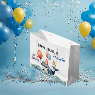 Wale haben Personalisierte Jungen zum Geburtstag. Große Geschenktüte