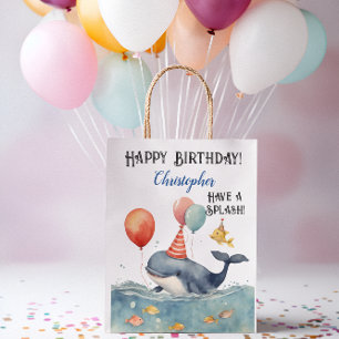 Wale haben Personalisierte Jungen zum Geburtstag. Mittlere Geschenktüte