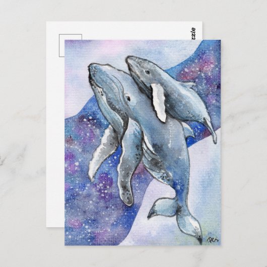 Wale im Star River Postkarte (Vorne/Hinten)