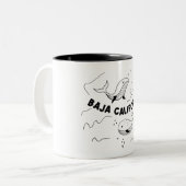 Wale in Baja California Zweifarbige Tasse (Vorderseite Links)