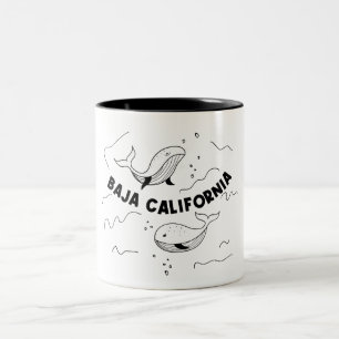 Wale in Baja California Zweifarbige Tasse