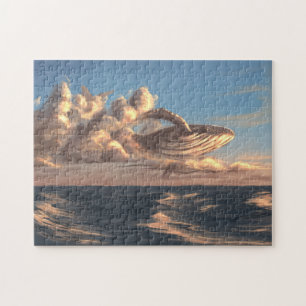 Wale in den Abend-Wolken Puzzle