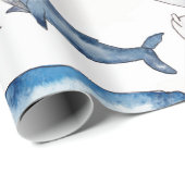 Wale in Wasserfarbe Geschenkpapier (Rolleneckpunkt)
