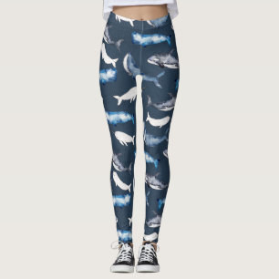 Wale in Wasserfarbe Leggings