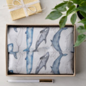 Wale in Wasserfarbe Seidenpapier (Geschenk)