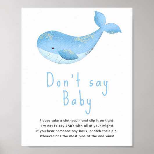 Wale in Wasserfarben - Sag nicht, Baby Poster (Vorne)
