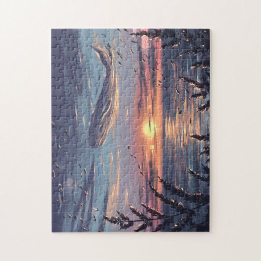 Wale in Wolken Puzzle (Vertikal)