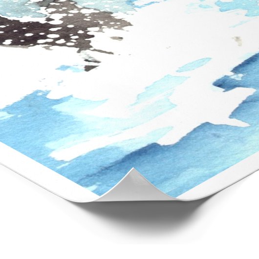 Wale mit Wasserfarbe Poster (Ecke)