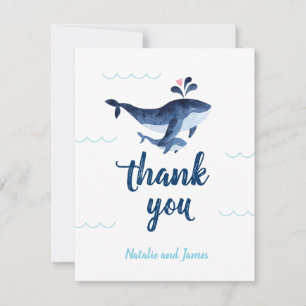 Wale Nautical Under Sea Baby Shower Dankeskarte