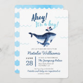 Wale Nautical Under Sea Baby Shower Einladung (Vorne/Hinten)