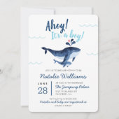 Wale Nautical Under Sea Baby Shower Einladung (Vorderseite)