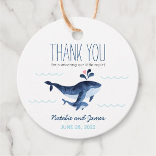 Wale Nautical Unter dem Meer Baby Shower Geschenka Geschenkanhänger