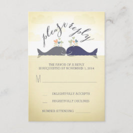 Wale niedliche Strandhochzeit RSVP-Karte RSVP Karte