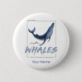 Wale schützen Wale und Meereswasser Button (Vorderseite)
