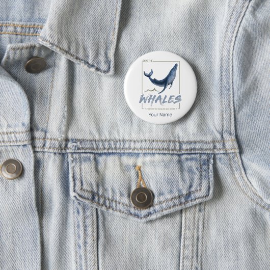 Wale schützen Wale und Meereswasser Button (Beispiel)