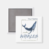 Wale schützen Wale und Meereswasser Magnet (Vorderseite/Rückseite)