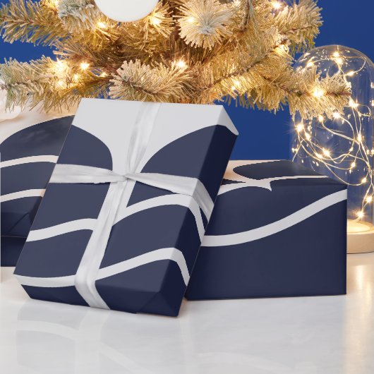 Wale Schwanz Nautical Navy und Grau Geschenkpapier (Feiertage)