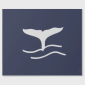 Wale Schwanz Nautical Navy und Grau Geschenkpapier (Flach)